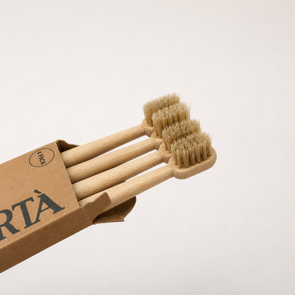 Kids Boar Bristle and Bamboo Handle Toothbrush