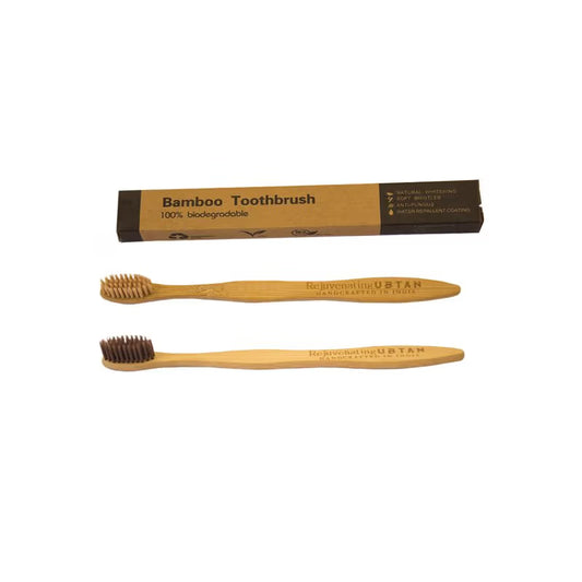 Boar Bristle and Bamboo Stick Toothbrush (3 Pack)